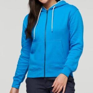 Cotopaxi Do Good Full-Zip Hoodie Ocean Blue Organic Cotton Retro Piping